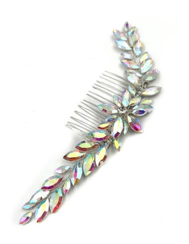 PEINETAS BODA PLATEADAS DE CRISTAL BRILLO FIESTA | ACCESORIOS CABELLO