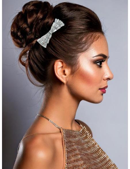PEINETAS BODA PLATEADAS PEQUEÑAS LACITO CRISTAL | ACCESORIOS PELO