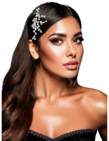 PEINETAS PARA BODAS PLATEADAS CON CRISTAL BRILLO | ACCESORIOS NOVIAS