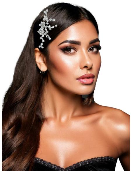PEINETAS PARA BODAS PLATEADAS CON CRISTAL BRILLO | ACCESORIOS NOVIAS