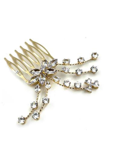 PEINETAS PARA BODAS DORADAS CON CRISTAL BRILLO | ACCESORIOS NOVIAS