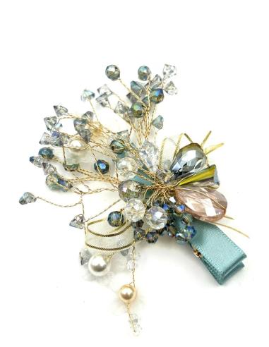 PINZAS VERDES AGUA DE PEDRERIA PARA BODA Y EVENTO | ACCESORIOS MUJER