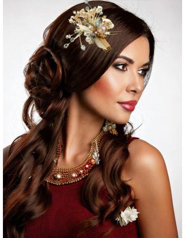 PINZAS DORADAS DE PEDRERIA TOCADO PEQUEÑO | ACCESORIOS BODA