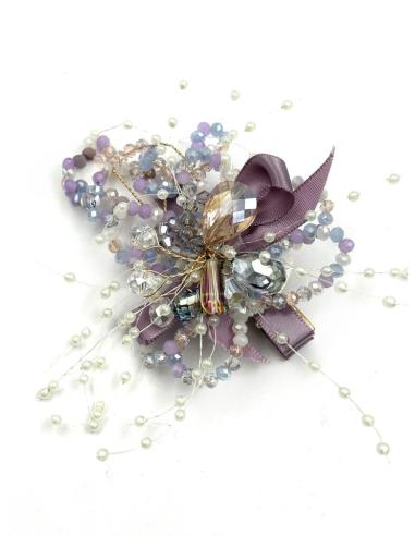 PINZAS DE PELO LILAS CON PEDRERIA FIESTA Y BODA | ACCESORIOS MUJER
