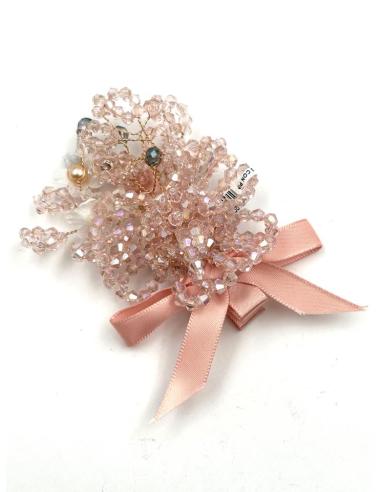 TOCADOS BODA PEQUEÑOS ROSAS CON PINZA Y PEDRERIA | ACCESORIOS PELO
