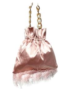 BOLSOS BODA ROSAS LIMOSNERA SEDA CON PLUMAS | BOLSOS INVITADA Y FIESTA