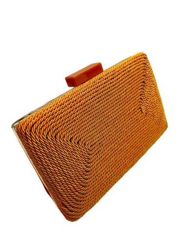 BOLSOS NARANJAS DE BODA CLUTCH ORIGINAL CON CORDON | BOLSOS DE FIESTA