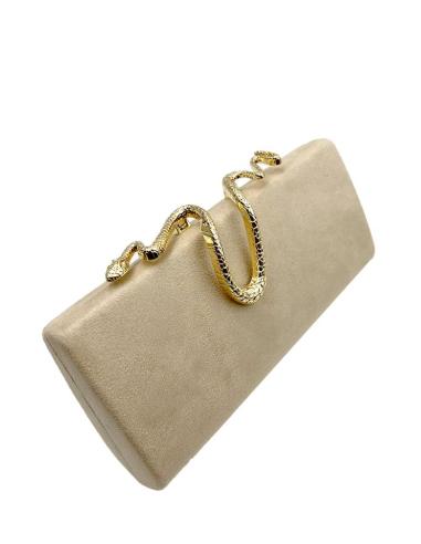 BOLSOS BODA BEIGE ANTELINA Y CIERRE DE SERPIENTE | BOLSOS DE FIESTA
