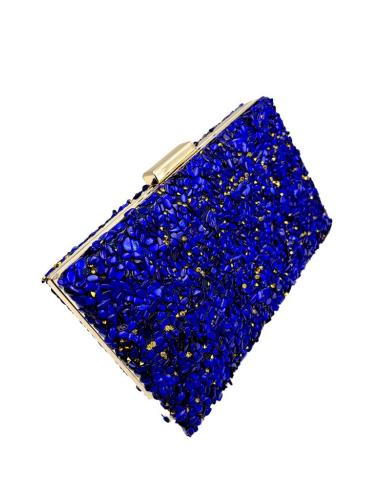 BOLSOS DE FIESTA AZULONES CON PEDRERIA PARA BODAS | CLUTCH INVITADA
