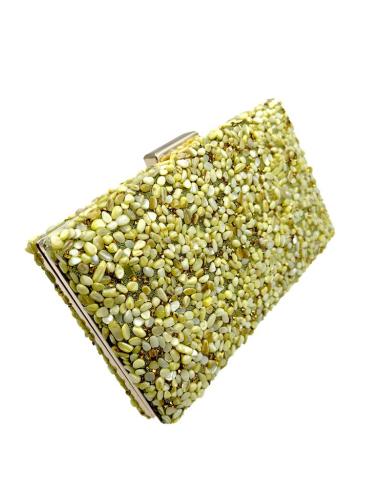 BOLSOS DE FIESTA AMARILLOS CON PEDRERIA PARA BODAS | CLUTCH INVITADA