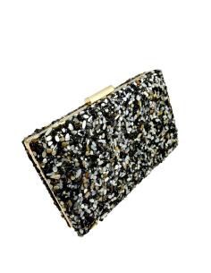 BOLSOS GRISES DE BODA CON PEDRERIA ESTILO NACAR | BOLSOS FIESTA