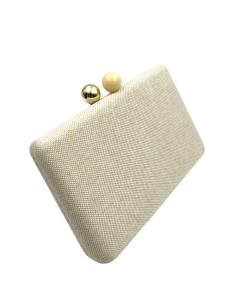 BOLSOS BODA Y FIESTA BEIGE CON CIERRE BOLITAS | BOLSOS INVITADA MADRINA