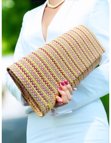 BOLSOS ROSAS FUCSIAS AMARILLOS CARTERA RAFIA | BOLSOS BODA BAUTIZO