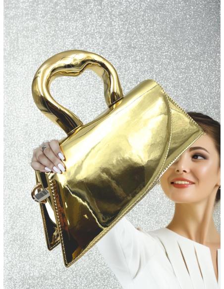 BOLSOS BODAS DORADOS DE MANO EN CHAROL | BOLSOS FIESTA
