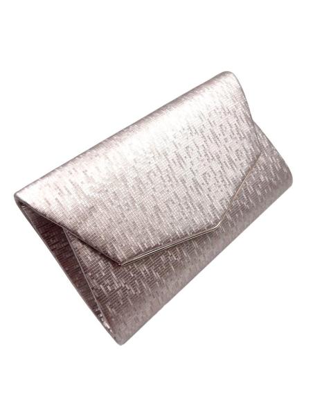 BOLSOS INVITADA BODAS ORO ROSA CARTERA METALIZADA | BOLSOS DE FIESTA