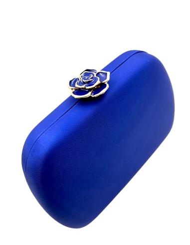 BOLSOS AZULONES CLUTCH TEXTIL MATE CON CIERRE FLOR | BOLSOS DE FIESTA