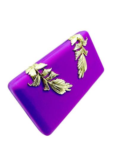 BOLSOS BODA MORADOS CON DECORACION CHIC DE HOJAS | CLUTCH FIESTA