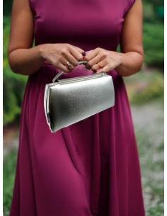 BOLSOS BODA PLATEADOS METALIZADOS CON ASA RIGIDA | BOLSOS DE FIESTA