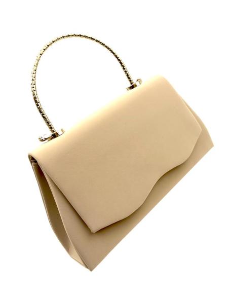 BOLSOS FIESTA Y BODA BEIGE SEDOSOS CON ASA DE MANO | BOLSOS INVITADA MADRINA