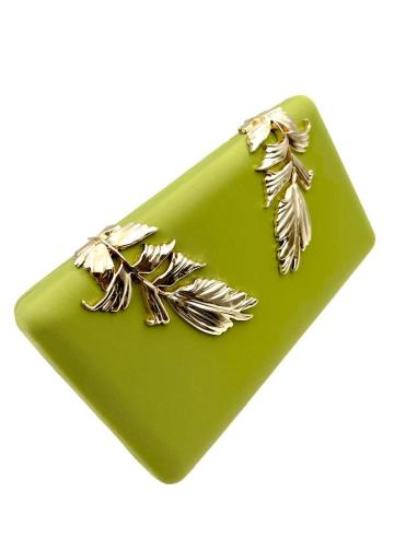 BOLSOS BODA VERDES PISTACHO Y SOFISTICADAS HOJITAS | CLUTCH FIESTA