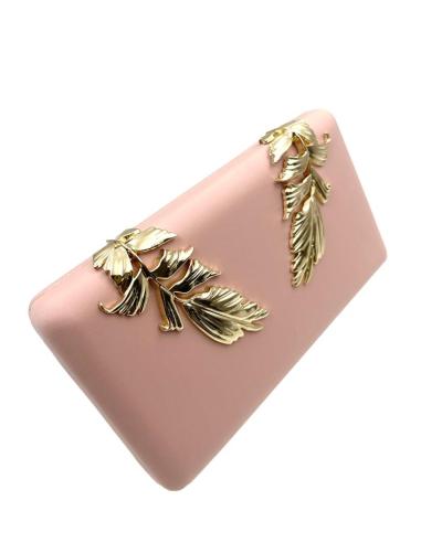 BOLSOS BODA ROSAS CON DECORACION CHIC DE HOJAS | CLUTCH FIESTA