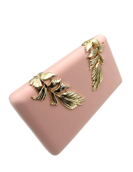 BOLSOS BODA ROSAS CON DECORACION CHIC DE HOJAS | CLUTCH FIESTA