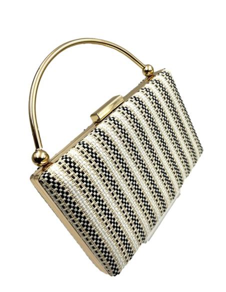 BOLSOS BODA NEGROS BLANCO BEIGE RAFIA Y ASA RIGIDA | BOLSOS DE FIESTA