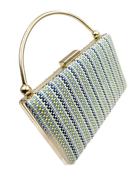 BOLSOS BODA VERDES Y AZULES RAFIA CON ASA RIGIDA | BOLSOS DE FIESTA