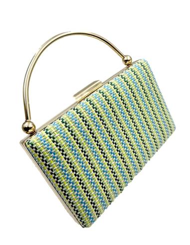 BOLSOS BODA TURQUESA Y PISTACHO RAFIA Y ASA RIGIDA | BOLSOS DE FIESTA