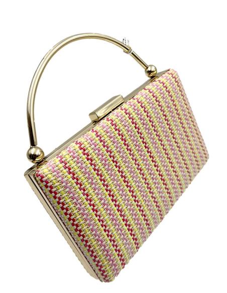 BOLSOS ROSAS FUCSIA AMARILLOS RAFIA Y ASA MANO | BOLSOS DE FIESTA