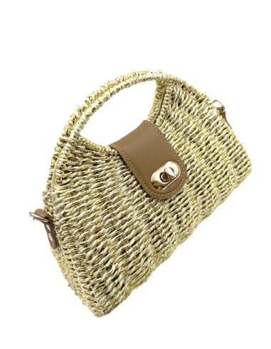 BOLSOS RAFIA DORADOS PARA INVITADA CON ASA DE MANO | BOLSOS BODA Y FIESTA