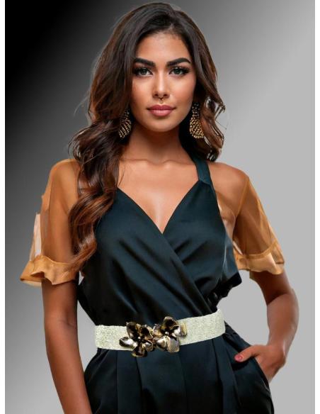 CINTURONES DORADOS PARA BODAS CON CIERRE FLORES | ACCESORIOS MUJER