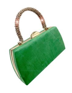 BOLSOS VERDES DE FIESTA CON ASA DE MANO CRISTAL | CLUTCH BODA