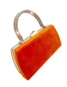 BOLSOS NARANIAS DE FIESTA CON ASA DE MANO CRISTAL | CLUTCH BODA