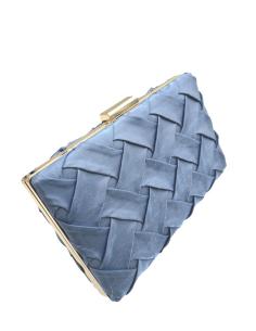 BOLSOS AZULES CLUTCH DRAPEADO SEDA DE BODA | BOLSOS INVITADA