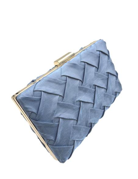 BOLSOS AZULES CLUTCH DRAPEADO SEDA DE BODA | BOLSOS INVITADA