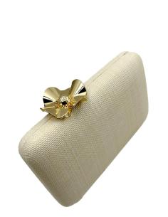 BOLSOS BEIGE IDEAL BODAS VERANO CON CIERRE DE FLOR | BOLSOS INVITADA