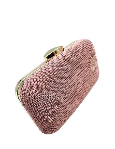 BOLSOS ROSAS CLUTCH DE CORDON IDEAL BODAS | BOLSOS INVITADA