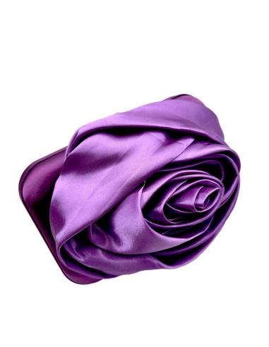 BOLSOS MORADOS CLUTCH BODA CON FLOR SEDOSA | BOLSOS DE FIESTA