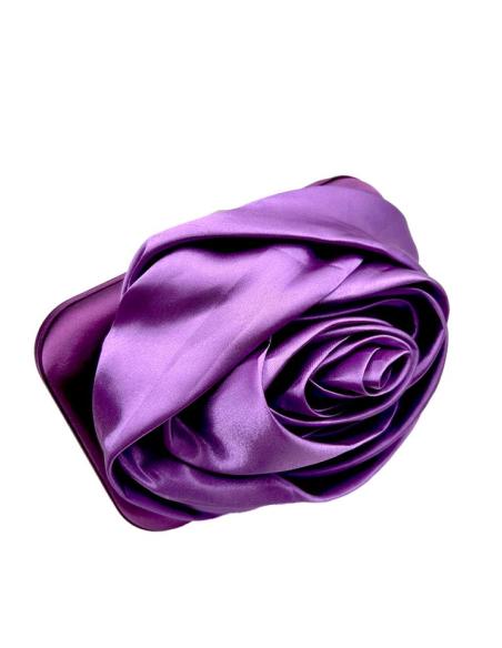 BOLSOS MORADOS CLUTCH BODA CON FLOR SEDOSA | BOLSOS DE FIESTA
