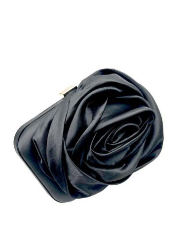 BOLSOS NEGROS CLUTCH BODA CON FLOR SEDOSA | BOLSOS DE FIESTA