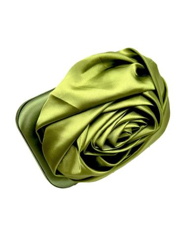 BOLSOS VERDES PISTACHO CLUTCH CON FLOR SEDOSA | BOLSOS DE FIESTA