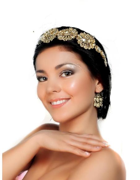 DIADEMAS DORADAS PARA INVITADAS PEDRERIA FIESTA | DIADEMAS TOCADOS BODA