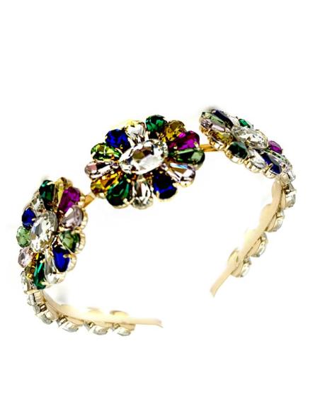 DIADEMAS INVITADA DE PEDRERIA MULTICOLOR DE FIESTA | DIADEMAS TOCADOS BODA