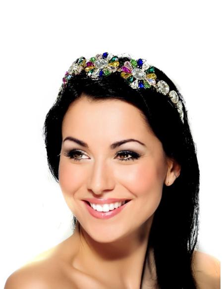 DIADEMAS INVITADA DE PEDRERIA MULTICOLOR DE FIESTA | DIADEMAS TOCADOS BODA