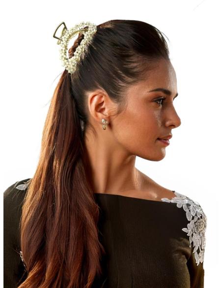 PINZAS DE MUJER PARA EL PELO CON FLORES BLANCAS | ACCESORIOS MUJER CABELLO