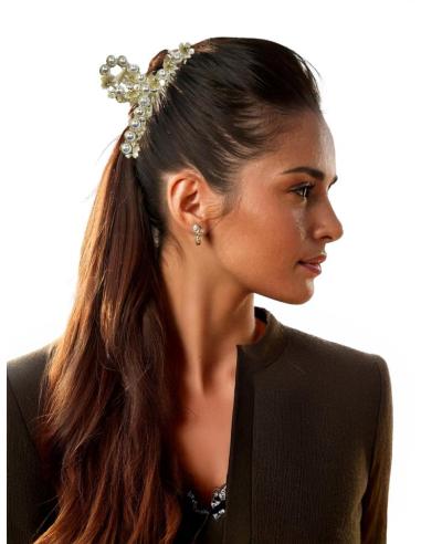 PINZAS DE MUJER PARA EL PELO BLANCAS Y DORADAS | ACCESORIOS MUJER CABELLO