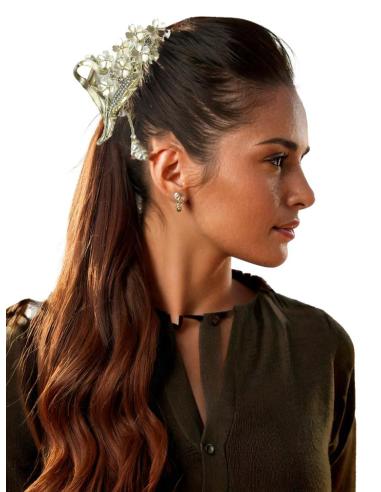 PINZAS PARA EL PELO ELEGANTES DORADAS Y BLANCAS | ACCESORIOS MUJER CABELLO
