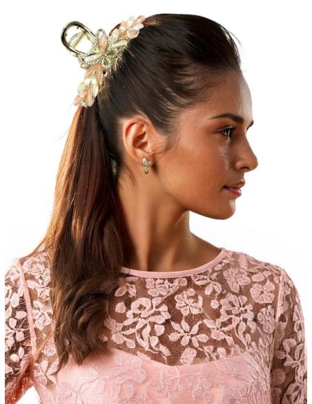 PINZAS MUJER DE PELO ROSAS Y BLANCAS CON MARIPOSAS | ACCESORIOS CABELLO