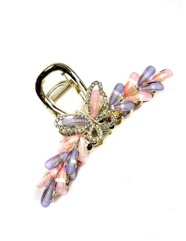 PINZAS MUJER DE PELO ROSAS Y LILAS CON MARIPOSAS | ACCESORIOS CABELLO